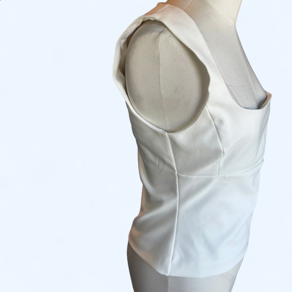 Zara White Square Neck Tank Top structured silhouette - Picture 7 of 11